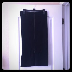 Zip up midi skirt